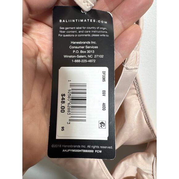 New Bali Intimates Women's Size 40DD Minimizer Bra Lace Tan Comfort - Picture 6 of 9